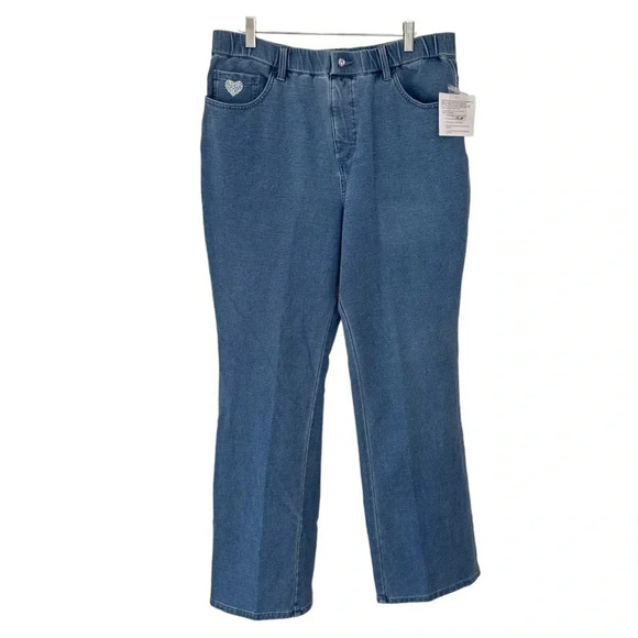 Dream Jeanne’s by Quaker Factory L blue pull up stretch jean pants‎ - Picture 1 of 7